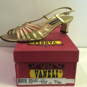 Vaneli Gold Dress 2” Heel 9N